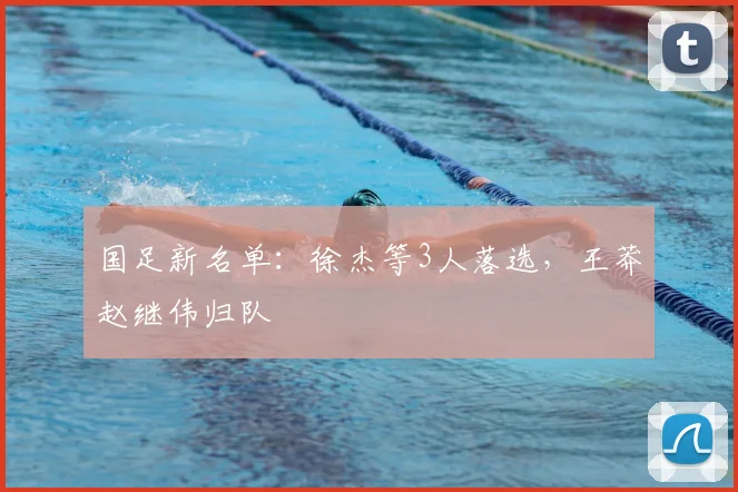 国足新名单：徐杰等3人落选，王莽赵继伟归队